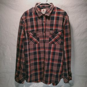 Quicksilver Flannel Button Down Shirt Mens Sz. XL